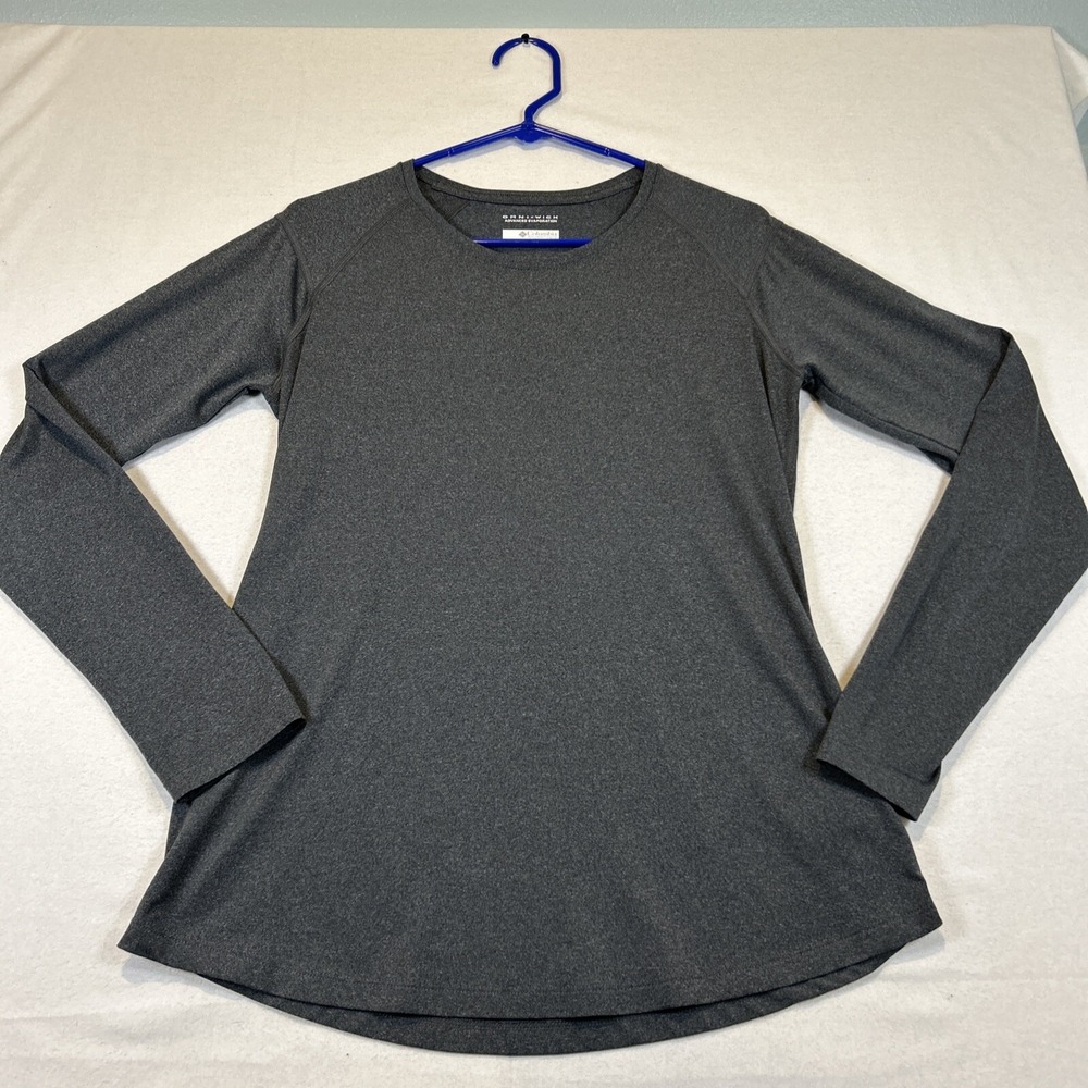 Columbia Womens Shirt Long Sleeve Medium Omni Wick Gray Athletic Casual Pullover